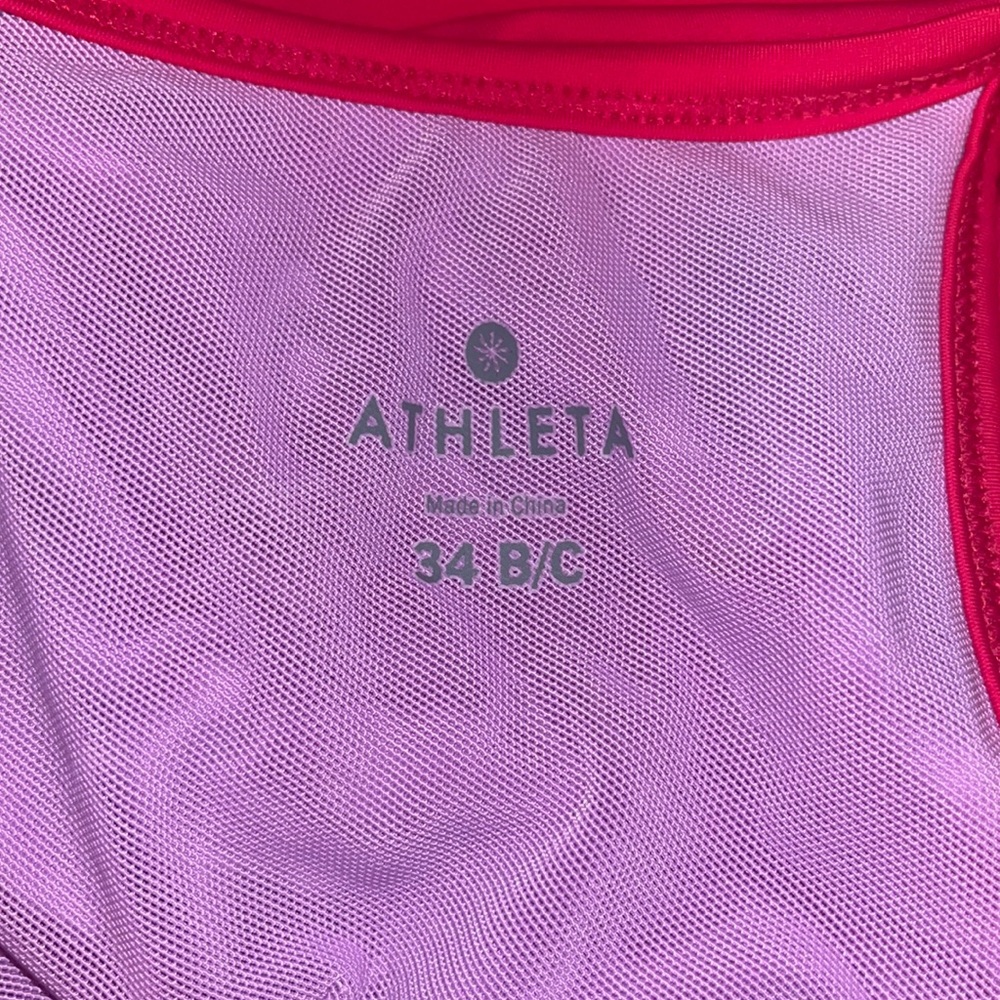 Athleta Womens Red Bathing Suit Bikini Top (Size 34 B/C) - Picture 3 of 3